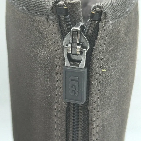 UGG Lil Sunshine II Back Zipper Gray Suede Kids Boots Size 1 - Picture 6 of 9